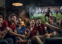 yecayeca un groupe damis qui regarde un match de football a la f887cd68 8e79 4c08 ba86 997adb84356c